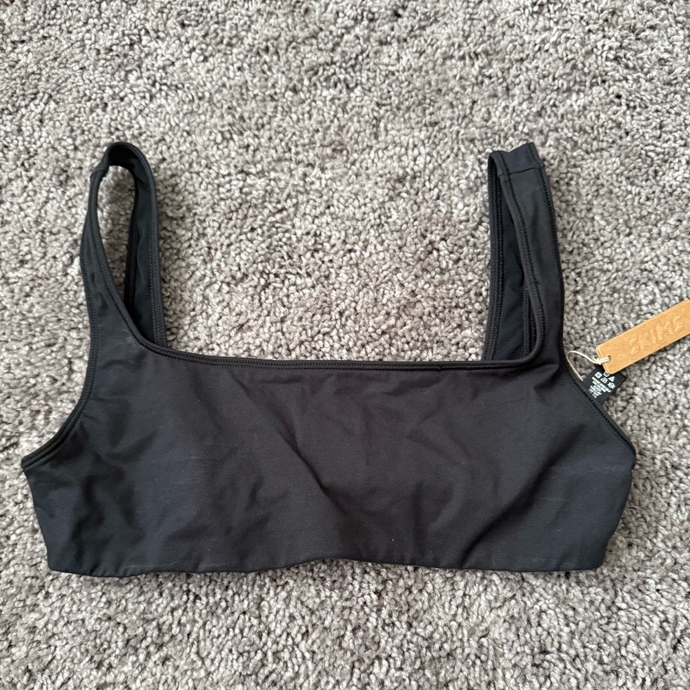 Skims body basics wide neck bralette in onyx